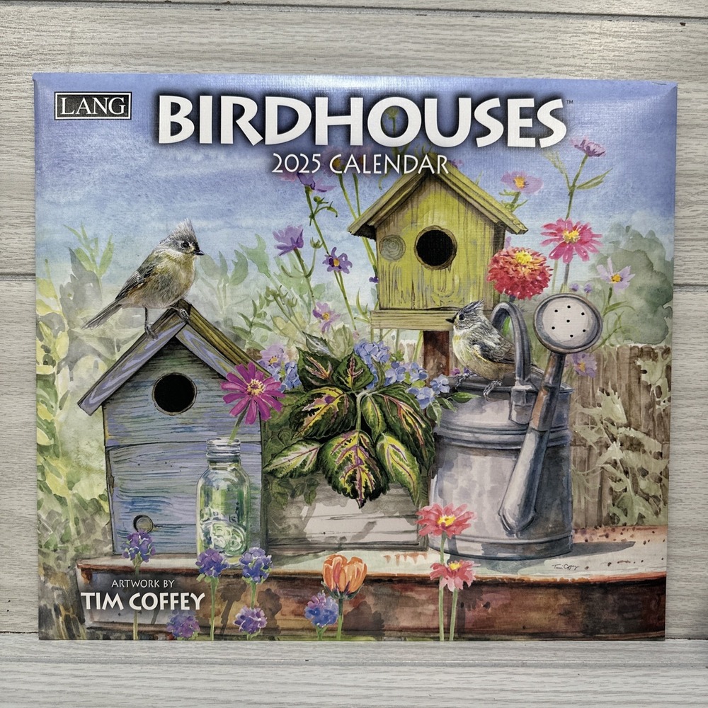 LANG Birdhouses 2025 Wall Calendar Crafting Repurposing Home Decor